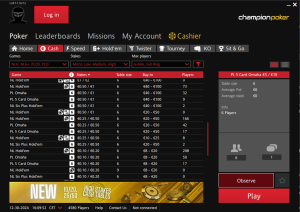 ChampionPoker Lobby